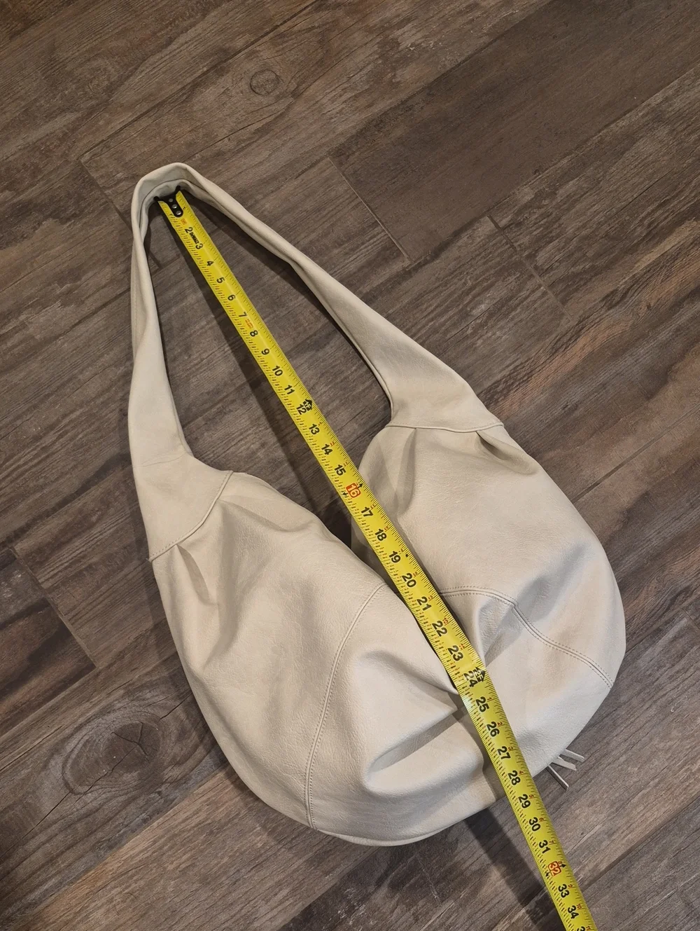 Free People Ivory Vegan Leather Slouchy Hobo Carryall Shoulder Crossbody Bag